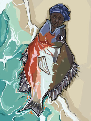 Kenyan Mermaid editorial art